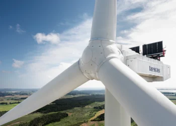 The Vestas V236-15.0 MW, set to become a tourist attraction on the waterfront in the Port of Thyborøn in north western Denmark.