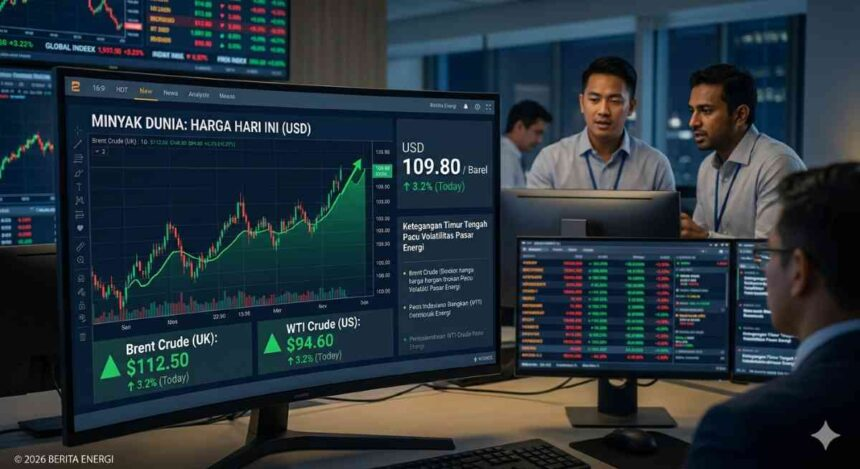 Harga Minyak Brent Melonjak Tembus 110 Dolar Per Barel